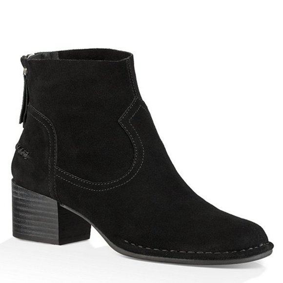 UGG Shoes - UGG® Bandara Suede Block Heel Ankle Booties